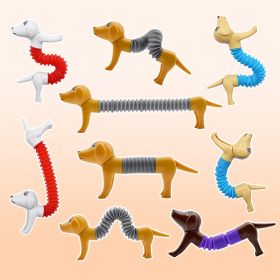 Dog Telescopic Tube; Autism Sensory Toys; 4Pcs pop Tubes; Fidget Toys for Kids Girls; Toddler Toys; Kids Toys; Sensory Toy; Dog Party Favors-F