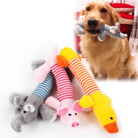 Four legged elephant pet plush toy striped pink pig duck vocal dog toy-O