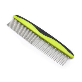 Dog Comb Removes Tangles & Knots Removing Matted Fur - Grooming Tool with Stainless Steel Teeth & Non-Slip Grip Handle - Home Grooming Kit
