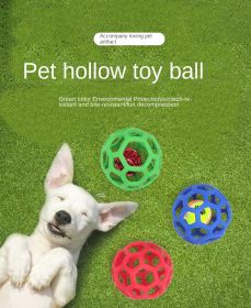 Dog toy hollow ball bite-resistant elastic rubber ball bell pet toy; Jingle Bell Toy Ball-D