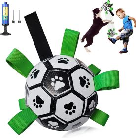 Dog Football Interactive Toy Dog Ball Durable For Large & Medium-sized Dogs With Grab Ring Christmas Dog Water Toy Tug Of War Dog Toy