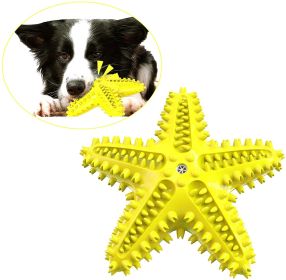 Dog Chew Toys Natural Rubber Starfish-Shaped Toys Interactive Treats Squeaky Dog Toothbrush Cleaner Teething Toys Outdoor Puzzle Training Toy