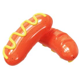 2023 New Sausage Dog Chew Toys TPR Indestructible Dog Toothbrush Toy Squeaky Fun Interactive Dog Toy for S/M/L Dogs