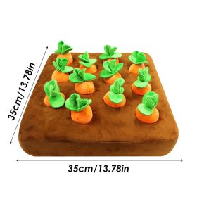 12 Plush Carrots Enrichment Dog Puzzle Toys Hide & Seek Carrot Farm Toys Carrot Patch Dog Snuffle Toy for Puppy Large Dogs