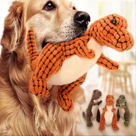 1 Random Color Stuffed Dinosaur Dog Sounding Toy; Dog Training Toy; dog chew toy-P