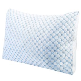 Cooling Memory Foam Pillow Ventilated Soft Bed Pillow with Gel Infused Memory Foam Heat Moisture Reducing Cooling Fiber Breathable Machine Washable
