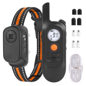 984FT Dog Training Collar IP65 Waterproof Beep Vibration Electric Shock 3 Channels Rechargeable Transmitter Receiver Recording Safety Keypad Lock