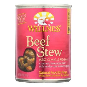 Wellness Pet Products Dog Food - Beef With Carrot & Potatoes - Case Of 12 - 12.5 Oz.