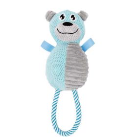 Pet Life Plush Huggabear Natural Jute And Squeak Chew Tugging Dog Toy-X