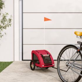 Pet Bike Trailer Red Oxford Fabric & Iron