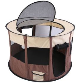 Foldable Playpen for Dog with Carry Bag Portable Travel Waterproof Indoor Outdoor Pet Cage Tent Detachable Upper Cover For Dog  Rabbit