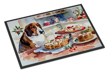 Basset Hound Christmas Cookies Doormat Front Door Mat Indoor Outdoor Rugs for Entryway, Non Slip Washable Low Pile, 18H X 27W -M