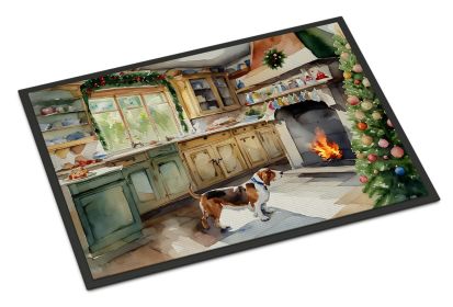 Basset Hound Christmas Cookies Doormat Front Door Mat Indoor Outdoor Rugs for Entryway, Non Slip Washable Low Pile, 18H X 27W -L