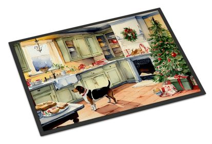 Basset Hound Christmas Cookies Doormat Front Door Mat Indoor Outdoor Rugs for Entryway, Non Slip Washable Low Pile, 18H X 27W -J