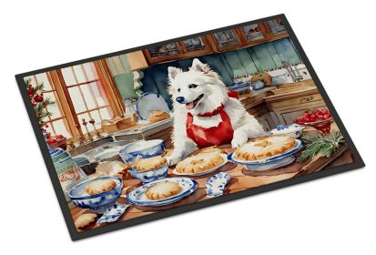American Eskimo Christmas Cookies Doormat Front Door Mat Indoor Outdoor Rugs for Entryway, Non Slip Washable Low Pile, 18H X 27W -L