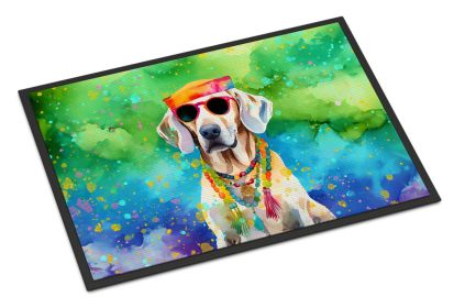 Weimaraner Hippie Dawg Doormat Front Door Mat Indoor Outdoor Rugs for Entryway, Non Slip Washable Low Pile, 18H X 27W -I