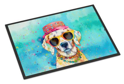 Hippie Dawg Doormat Front Door Mat Indoor Outdoor Rugs for Entryway, Non Slip Washable Low Pile, 18H X 27W -L