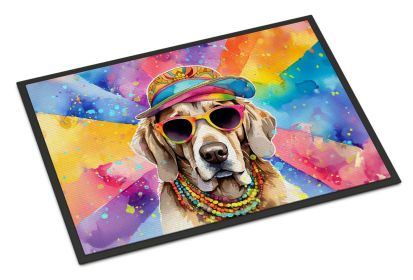 Weimaraner Hippie Dawg Doormat Front Door Mat Indoor Outdoor Rugs for Entryway, Non Slip Washable Low Pile, 18H X 27W -K
