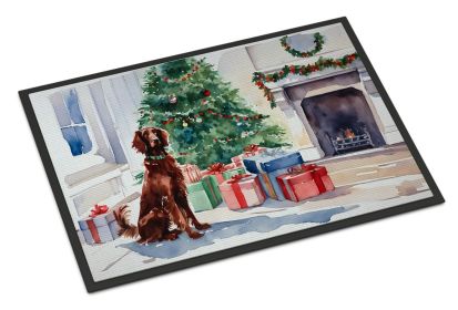 Irish Setter Cozy Christmas Doormat Front Door Mat Indoor Outdoor Rugs for Entryway, Non Slip Washable Low Pile, 18H X 27W -H