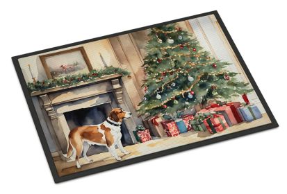 English Foxhound Cozy Christmas Doormat Front Door Mat Indoor Outdoor Rugs for Entryway, Non Slip Washable Low Pile, 18H X 27W -G