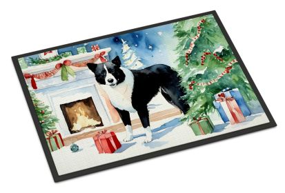 Karelian Bear Dog Cozy Christmas Doormat Front Door Mat Indoor Outdoor Rugs for Entryway, Non Slip Washable Low Pile, 18H X 27W -I