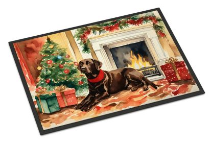 Labrador Retriever Cozy Christmas Doormat Front Door Mat Indoor Outdoor Rugs for Entryway, Non Slip Washable Low Pile, 18H X 27W -A