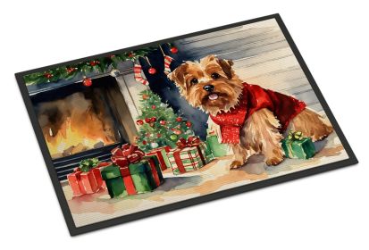 Norfolk Terrier Cozy Christmas Doormat Front Door Mat Indoor Outdoor Rugs for Entryway, Non Slip Washable Low Pile, 18H X 27W -A