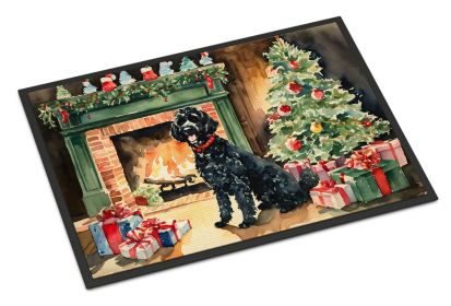Portuguese Water Dog Cozy Christmas Doormat Front Door Mat Indoor Outdoor Rugs for Entryway, Non Slip Washable Low Pile, 18H X 27W -J