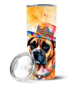 Boxer Hippie Dawg Stainless Steel Skinny Tumbler Vacuum Double Walled Reusable Insulated Travel Cup for Coffee with Lid, 20 oz -G