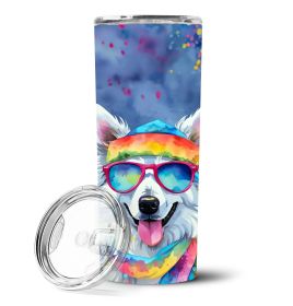 American Eskimo Hippie Dawg Stainless Steel Skinny Tumbler Vacuum Double Walled Reusable Insulated Tumbler Travel Cup Coffee Cocktails Lid 20 oz