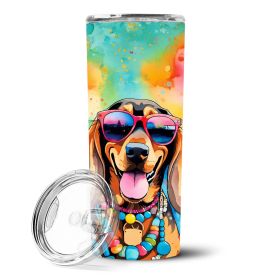 Doberman Pinscher Hippie Dawg Stainless Steel Skinny Tumbler Vacuum Double Walled Reusable Insulated Tumbler Travel Cup Coffee Cocktails Lid 20 oz