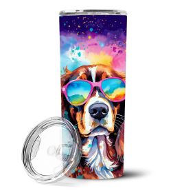 Cavalier Spaniel Hippie Dawg Stainless Steel Skinny Tumbler Vacuum Double Walled Reusable Insulated Travel Cup for Coffee with Lid, 20 oz -A