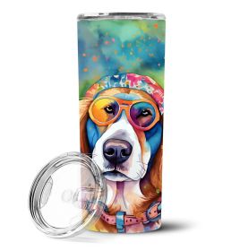 Hippie Dawg Stainless Steel Skinny Tumbler Vacuum Double Walled Reusable Insulated Travel Cup for Coffee with Lid, 20 oz -A