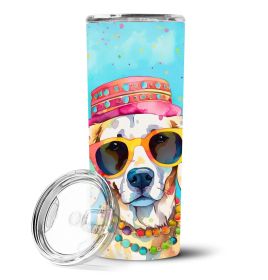 Hippie Dawg Stainless Steel Skinny Tumbler Vacuum Double Walled Reusable Insulated Travel Cup for Coffee with Lid, 20 oz -B