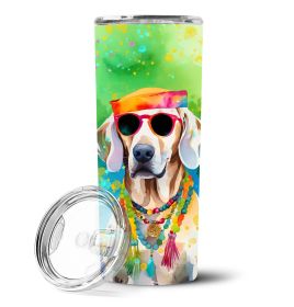 Weimaraner Hippie Dawg Stainless Steel Skinny Tumbler Vacuum Double Walled Reusable Insulated Travel Cup for Coffee with Lid, 20 oz -L