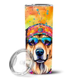 Hippie Dawg Stainless Steel Skinny Tumbler Vacuum Double Walled Reusable Insulated Travel Cup for Coffee with Lid, 20 oz -L