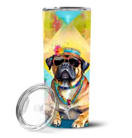 Cane Corso Hippie Dawg Stainless Steel Skinny Tumbler Vacuum Double Walled Reusable Insulated Travel Cup for Coffee with Lid, 20 oz -H