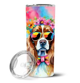 Cavalier Spaniel Hippie Dawg Stainless Steel Skinny Tumbler Vacuum Double Walled Reusable Insulated Tumbler Travel Cup Coffee Cocktails Lid 20 oz