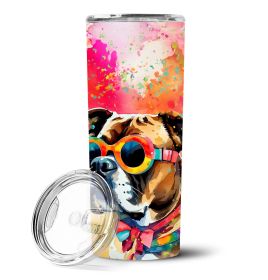 Boxer Hippie Dawg Stainless Steel Skinny Tumbler Vacuum Double Walled Reusable Insulated Tumbler Travel Cup Coffee Cocktails Lid 20 oz