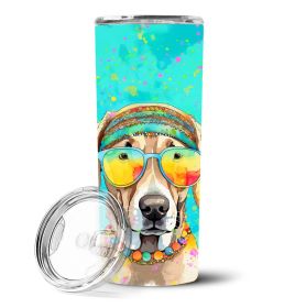Weimaraner Hippie Dawg Stainless Steel Skinny Tumbler Vacuum Double Walled Reusable Insulated Travel Cup for Coffee with Lid, 20 oz -K