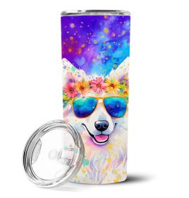 Samoyed Hippie Dawg Stainless Steel Skinny Tumbler Vacuum Double Walled Reusable Insulated Travel Cup for Coffee with Lid, 20 oz -A