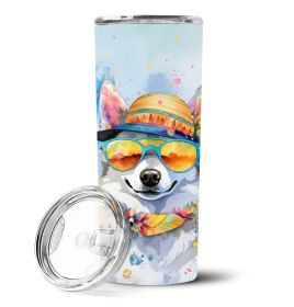 Alaskan Klee Kai Hippie Dawg Stainless Steel Skinny Tumbler Vacuum Double Walled Reusable Insulated Tumbler Travel Cup Coffee Cocktails Lid 20 oz