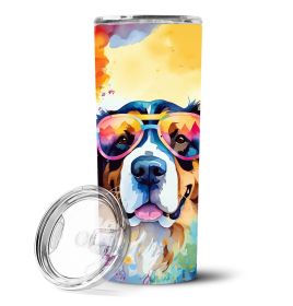 Bernese Mountain Dog Hippie Dawg Stainless Steel Skinny Tumbler Vacuum Double Walled Reusable Insulated Tumbler Travel Cup Coffee Cocktails Lid 20 oz