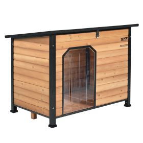 VEVOR Outdoor Dog House Waterproof Insulated Dog House with Elevated Floor Anti-Bite Wood Dog House Outdoor Iron Frame Open Roof for M/L Dogs