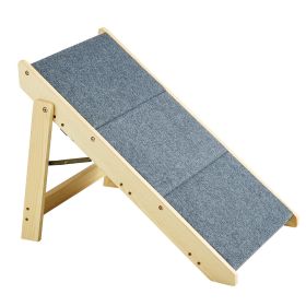 VEVOR Wood Pet Stairs/Pet Steps 2-in-1 Foldable Wooden Dog Stair for Beds Sofa & Cars Dog Stairs & Ramp with 3 Steps for S/M/L Pet up to 150 lbs