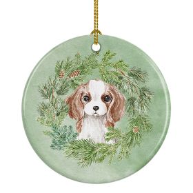 Cavalier Spaniel Puppy Blenheim Christmas Wreath Ceramic Ornament Christmas Tree Hanging Decorations for Home Christmas HolidayParty