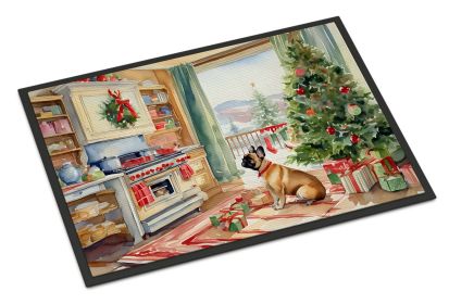 French Bulldog Christmas Cookies Doormat Front Door Mat Indoor Outdoor Rugs for Entryway, Non Slip Washable Low Pile, 18H X 27W -L