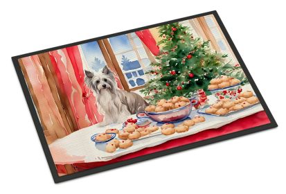 Chinese Crested Christmas Cookies Doormat Front Door Mat Indoor Outdoor Rugs for Entryway, Non Slip Washable Low Pile, 18H X 27W -D