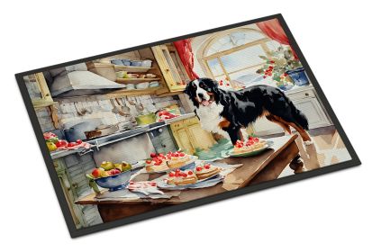 Bernese Mountain Dog Christmas Cookies Doormat Front Door Mat Indoor Outdoor Rugs for Entryway, Non Slip Washable Low Pile, 18H X 27W -K
