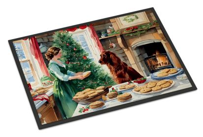 Irish Setter Christmas Cookies Doormat Front Door Mat Indoor Outdoor Rugs for Entryway, Non Slip Washable Low Pile, 18H X 27W -C